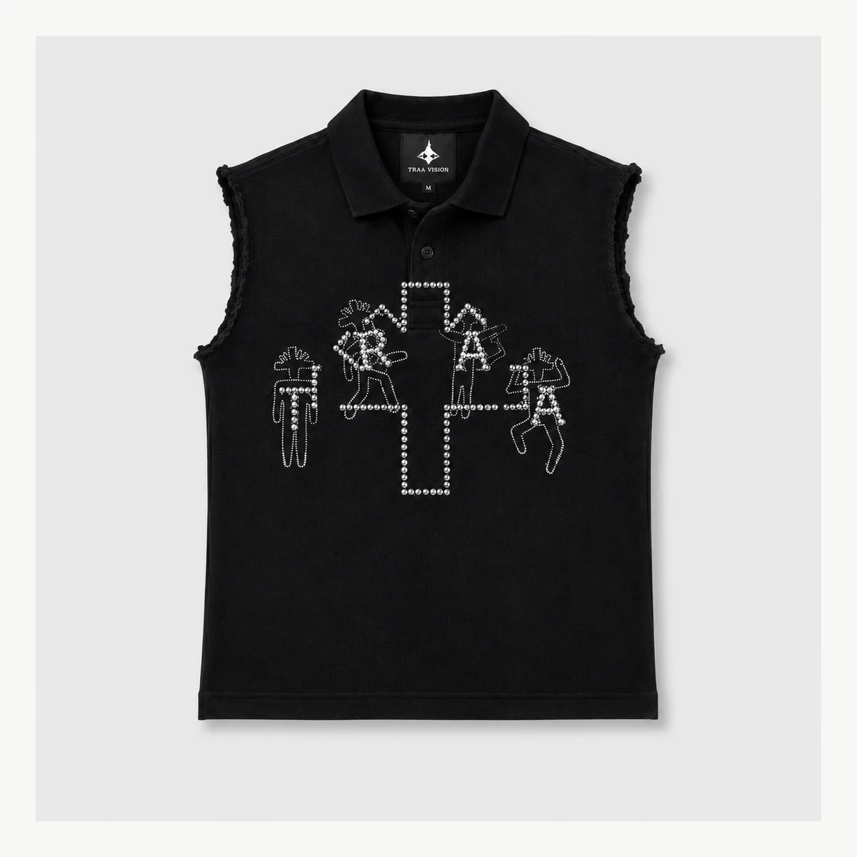 Traa Sleeveless Polo — Black